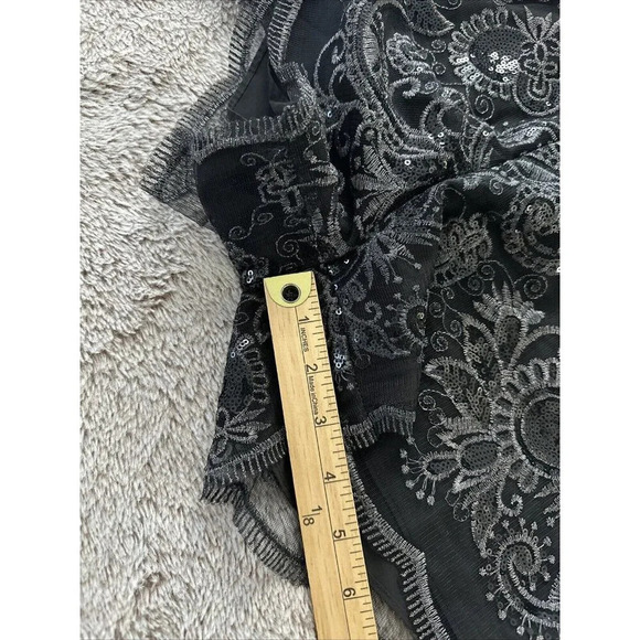 Badgley Mischka  Women’s Romper Corrine Black and Silver Sequin 6 - Picture 12 of 16